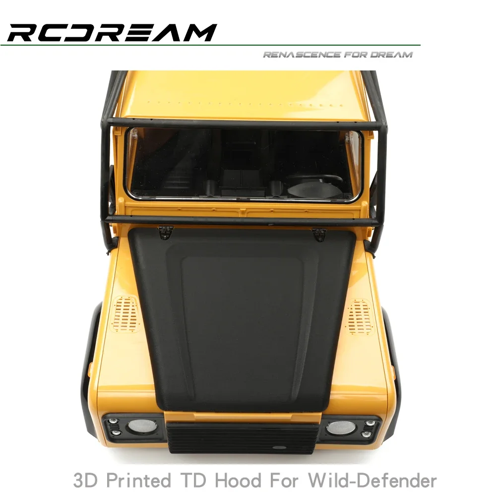 RCDream TD Hood Old-fashion bonnet 3D-Printed Mixed carbon For Wild-Defender RD110 RD90 RD130 / TRX4 DIY Option parts#D1A2-TD