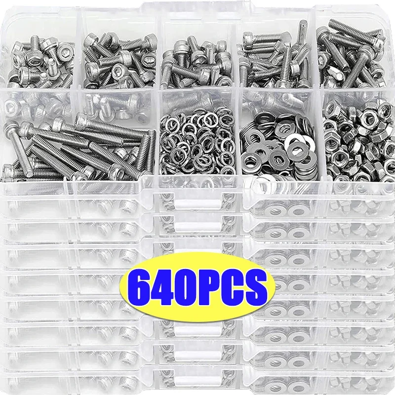 M3 Kreuz schraube Edelstahl Sechs kant Innen sechs kant Kopfs ch raube Befestigungs schloss Flach dichtung Unter leg scheiben Antriebs schraube Mutter Set Sortiment Kit