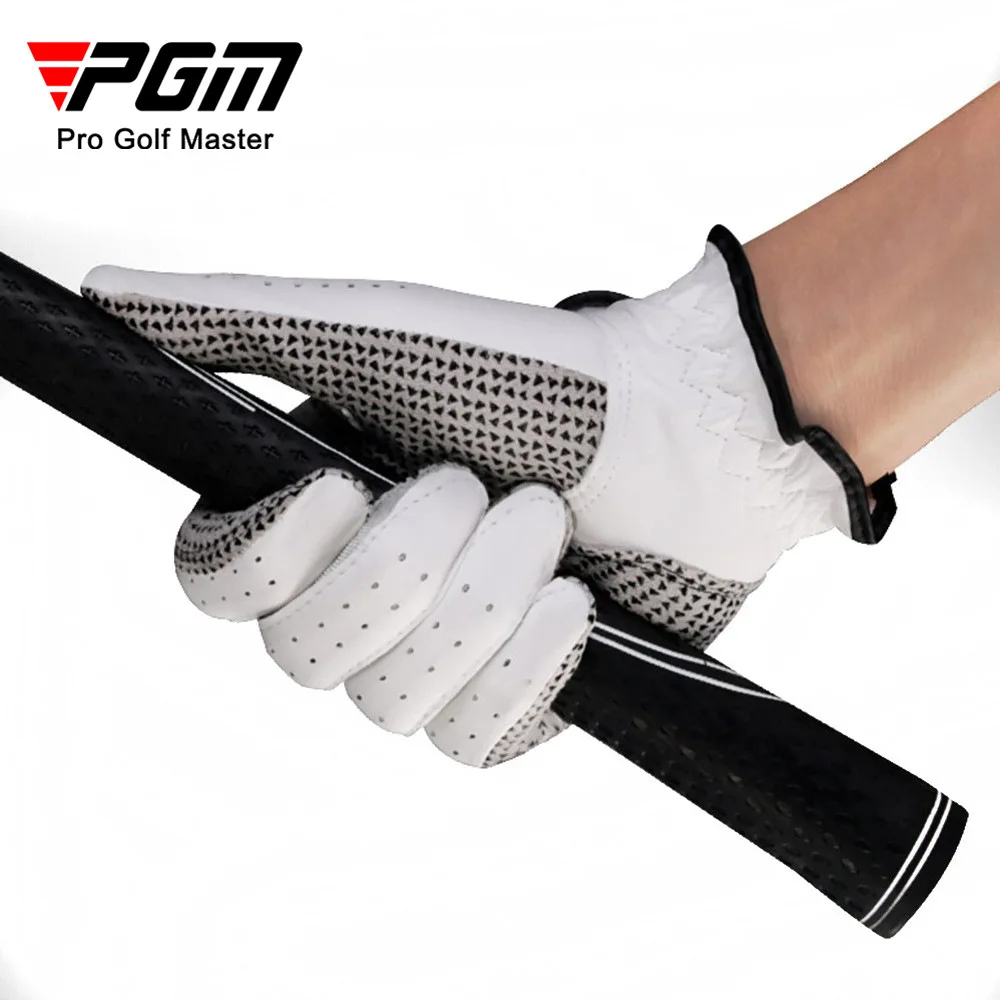 PGM Authentic Men\'s Golf Gloves Breathable Leather Sheepskin Left Right Hand Anti-skid Beginner Practice Golf Accessories ST001