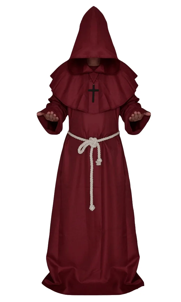 Halloween mittelalter lichen Mönch Zauberer Priester Tod Robe Cosplay Kostüm