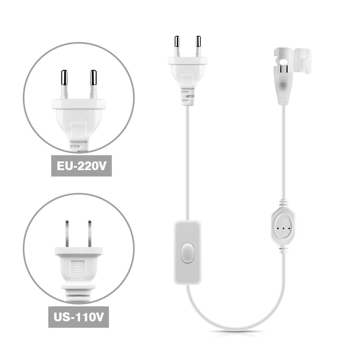 EU Plug US Power Plug 220V 110V LED Light Switch Cable Wire Clips Buckle Fasteners Accessory for COB LED Strip Ligh