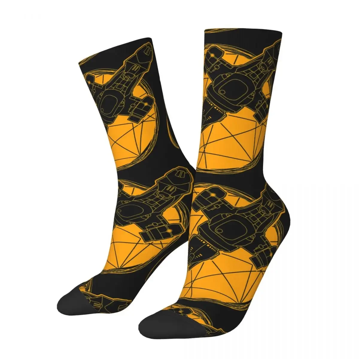 

Hip Hop Vintage Shining Crazy Men's Compression Socks Unisex Firefly Spaceship Science Fiction TV Series Printed Crew Sock