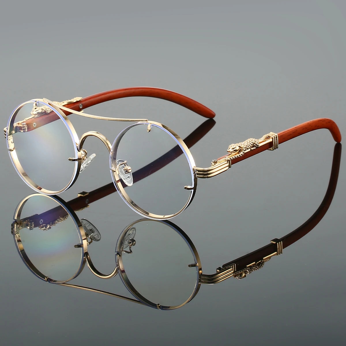KAMMPT Vintage Ronde Zonnebril Mannen Mode Dubbele Brug Veelkleurige Tinten Vrouwen Retro Trendy Merk Luxe Design Zonnebril