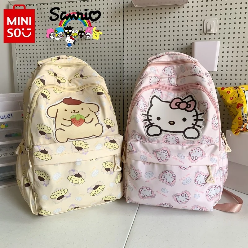 

Miniso Kuromi New Girls' School Bag Cartoon Cute Girls' Backpack Large Capacity Multi Functional Fashion 3D Student School Bag