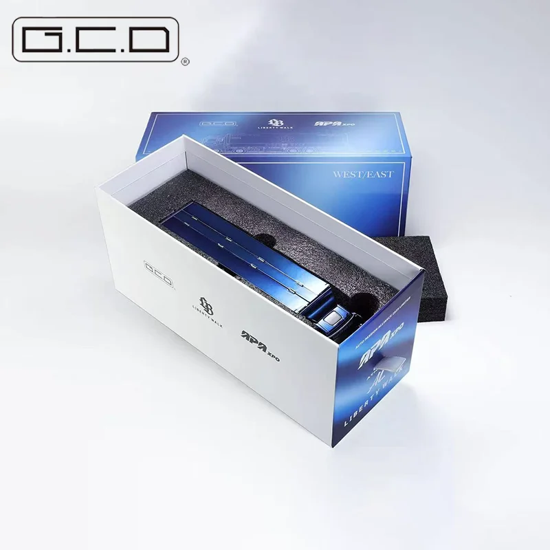 Gcd 2025 Foshan Exhibition طبعة محدودة 1:64 ميتسوبيشي حاوية شاحنة سبيكة يموت الصب لعبة مجسمة مطلي الطلاء الأزرق