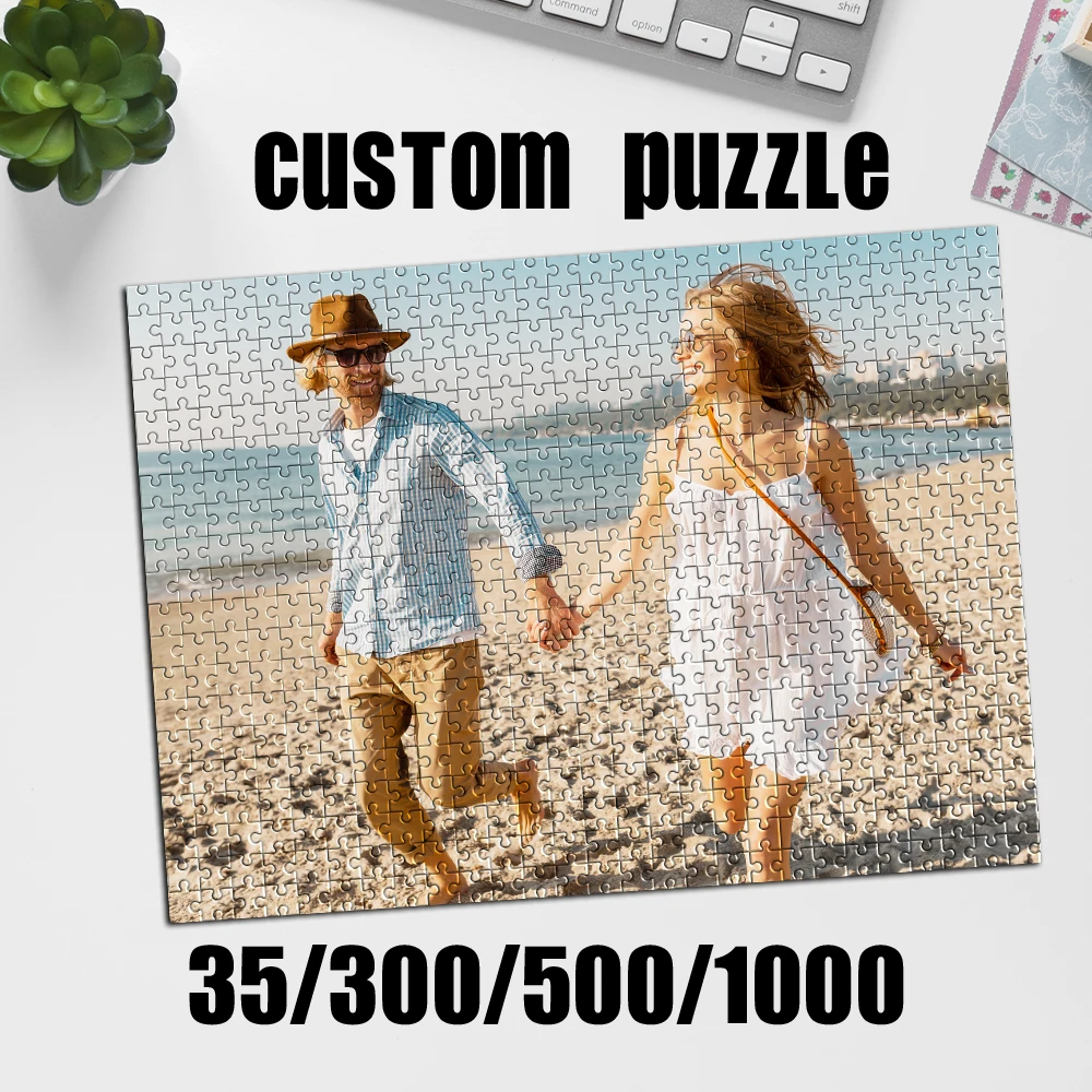 Personalized Custom Photo Puzzle Customize Beach Coup DIY Teens Adults Wooden Box Jigsaw Toys For Friends Family Gifts Room Desk