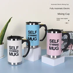 500ML Self Stirring Mug Stainless Steel mix Coffee tea Cup with Lid Automatic Electric Lazy Coffee Milk Mixing auto stirring mug