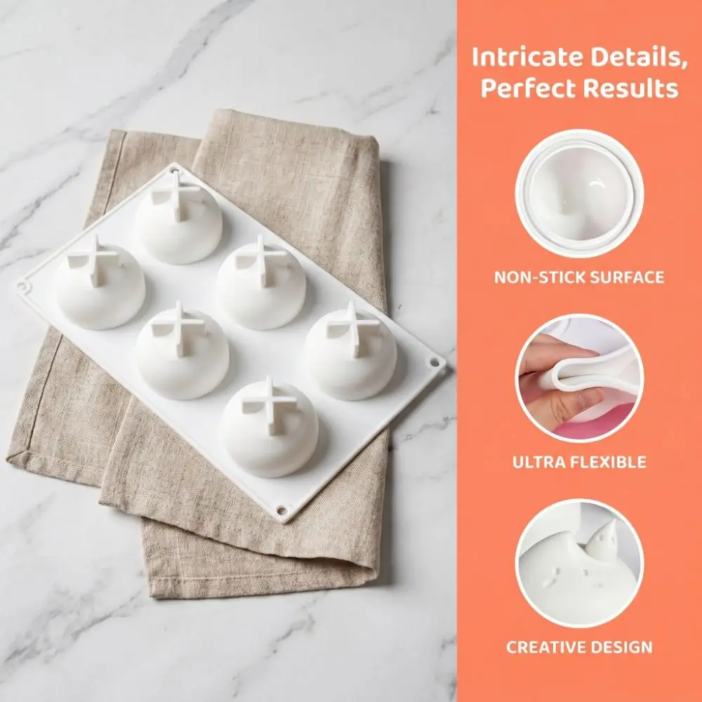 New 6 Cells Baking Cake Molds Ghost Shape Reusable Cookie Mold DIY Heat-Resistant Mousse Cake Mold Handmade Soap