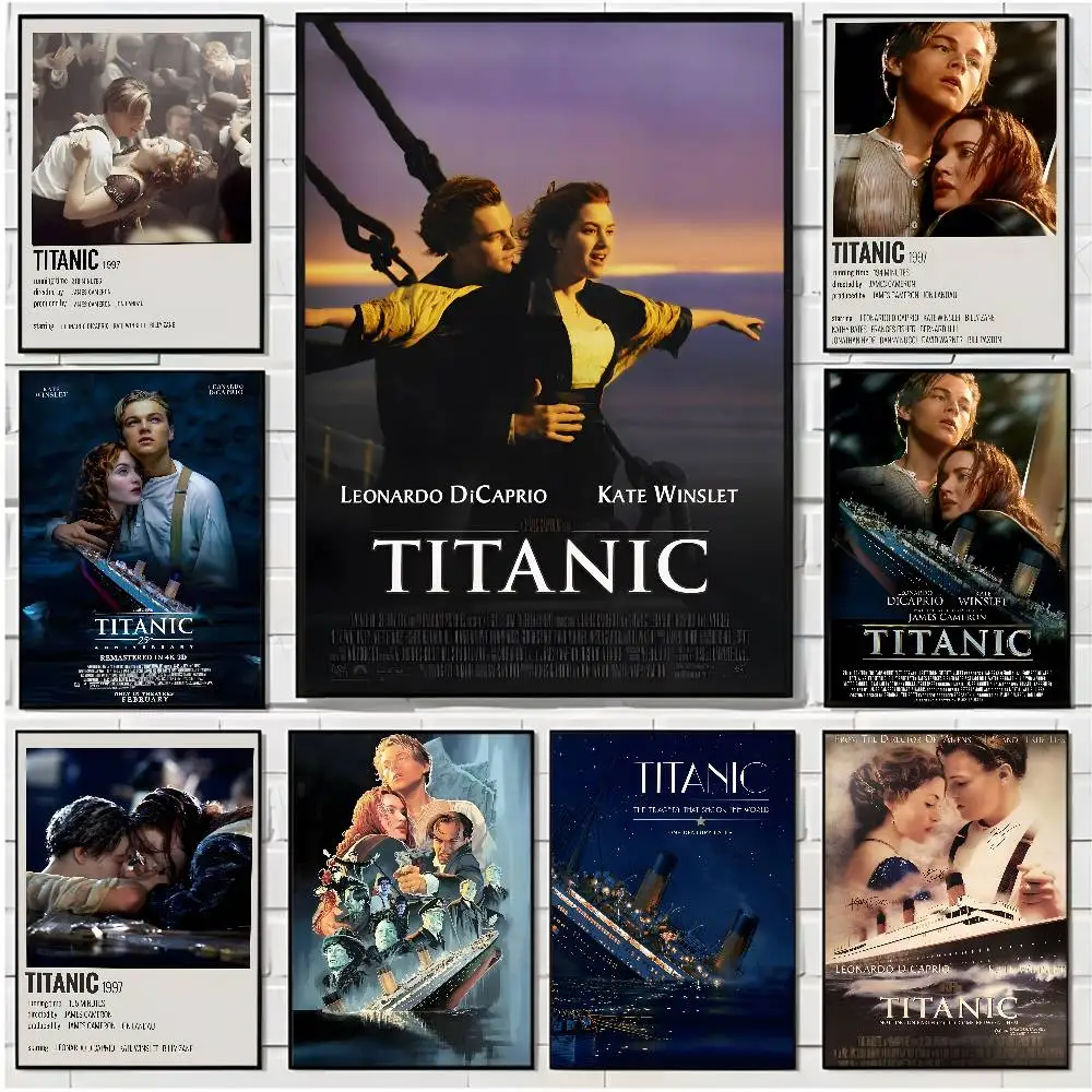 

Classic love movies T-Titanic Poster HD art sticky wall waterproof home living room bar office aesthetic decoration