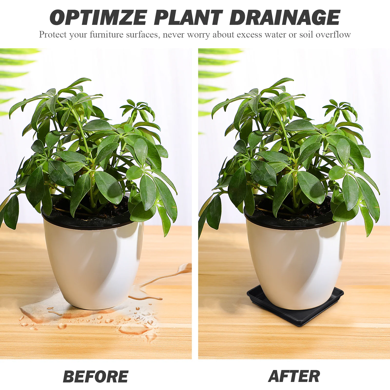 

8Pcs Plastic Flowerpot Base Tray Square Durable Practical Bonsai Tray for Indoor Outdoor Gardening Use Square Planter Saucer