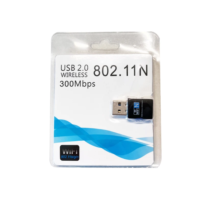 USB 2.0 WiFi Adapter 300M 2.4GHz Wi-Fi Dongle Antenna Mini Wireless Receiver Ethernet PC Computer Laptops Network Card