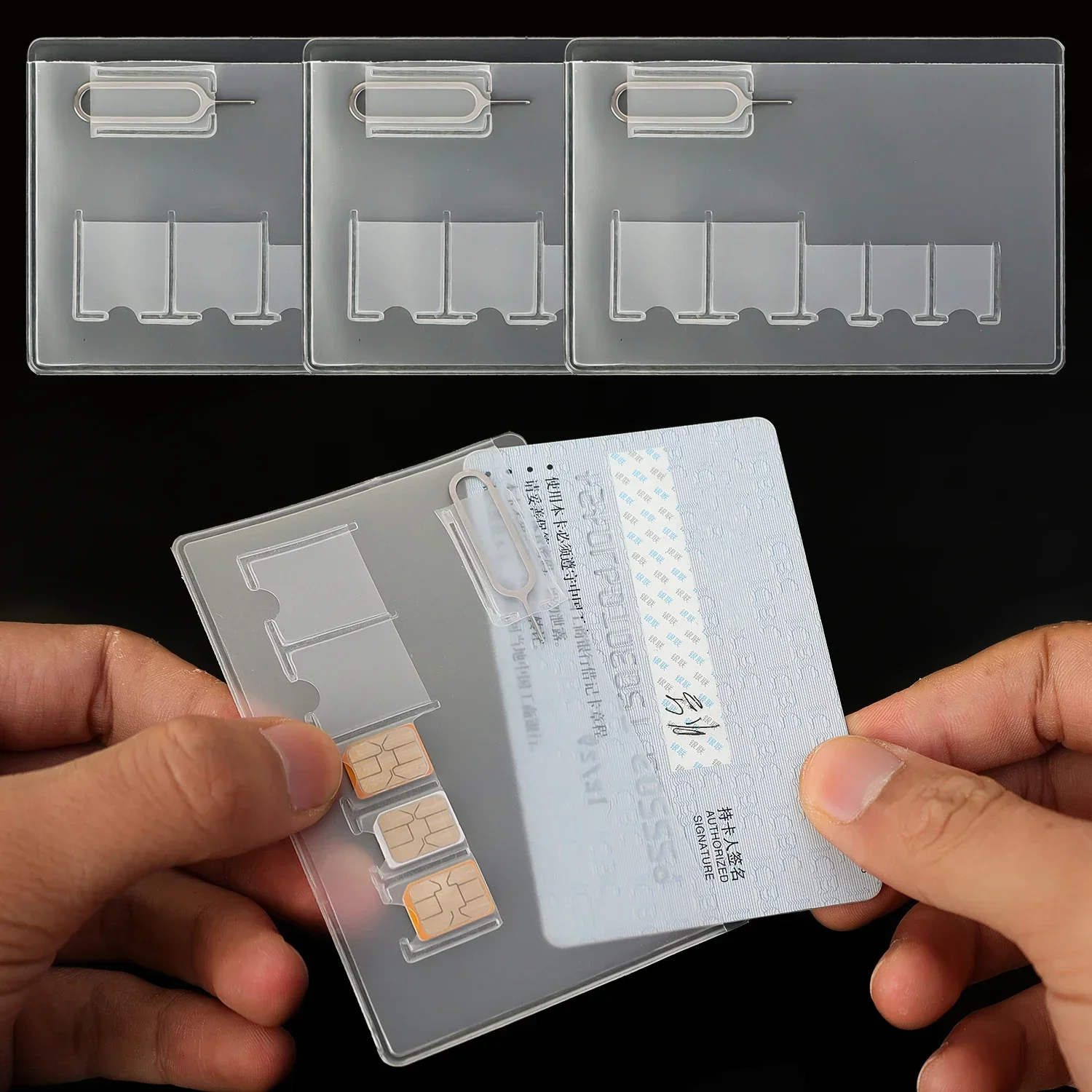 1-10Pcs SIM Micro Pins Nano Memory Card Protector Holders Card Ejection Bag Box Clear Pin/SIM/ Protective Holder SD Card Trays