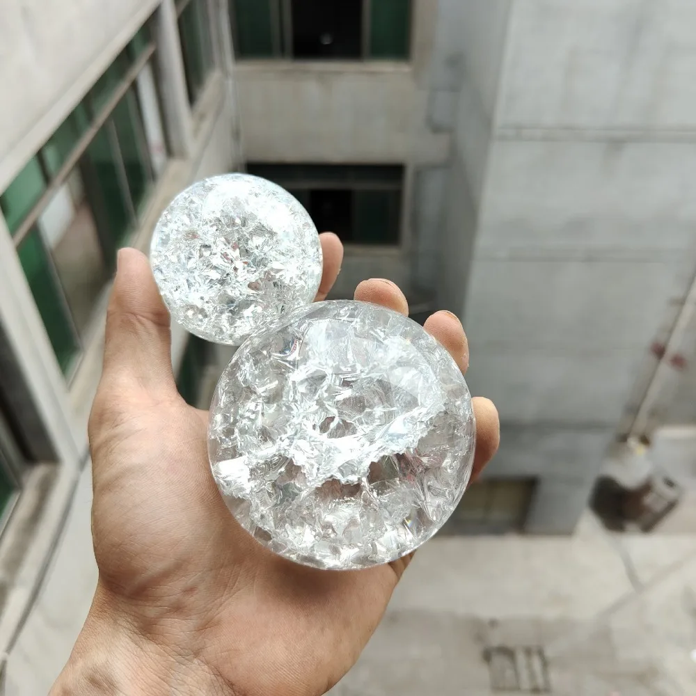Nordic Ice Crack DIY Feng Shui Home Decoration Decorative Magic Sphere Glass Marble Ornament Crystal Ball
