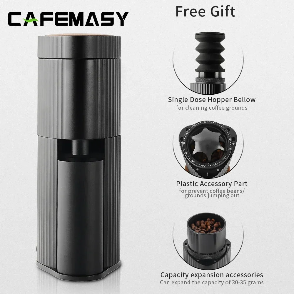 110V-240V CAFEMASY Smart Mini Electric Coffee Grinder 420 Stainless Steel Automatic Beans Mill Portable Espresso Machine Grinder