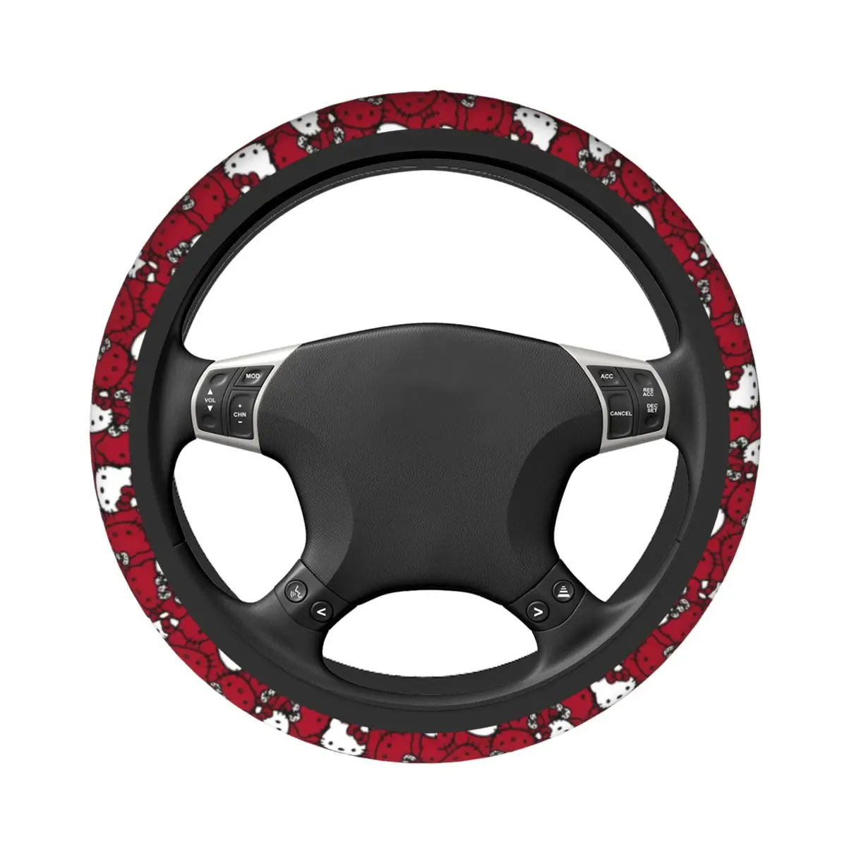 38cm Steering Wheel Covers Hello Kitty Elastic Braid On The Steering Wheel Cover Car-styling Elastische Steering-Wheel