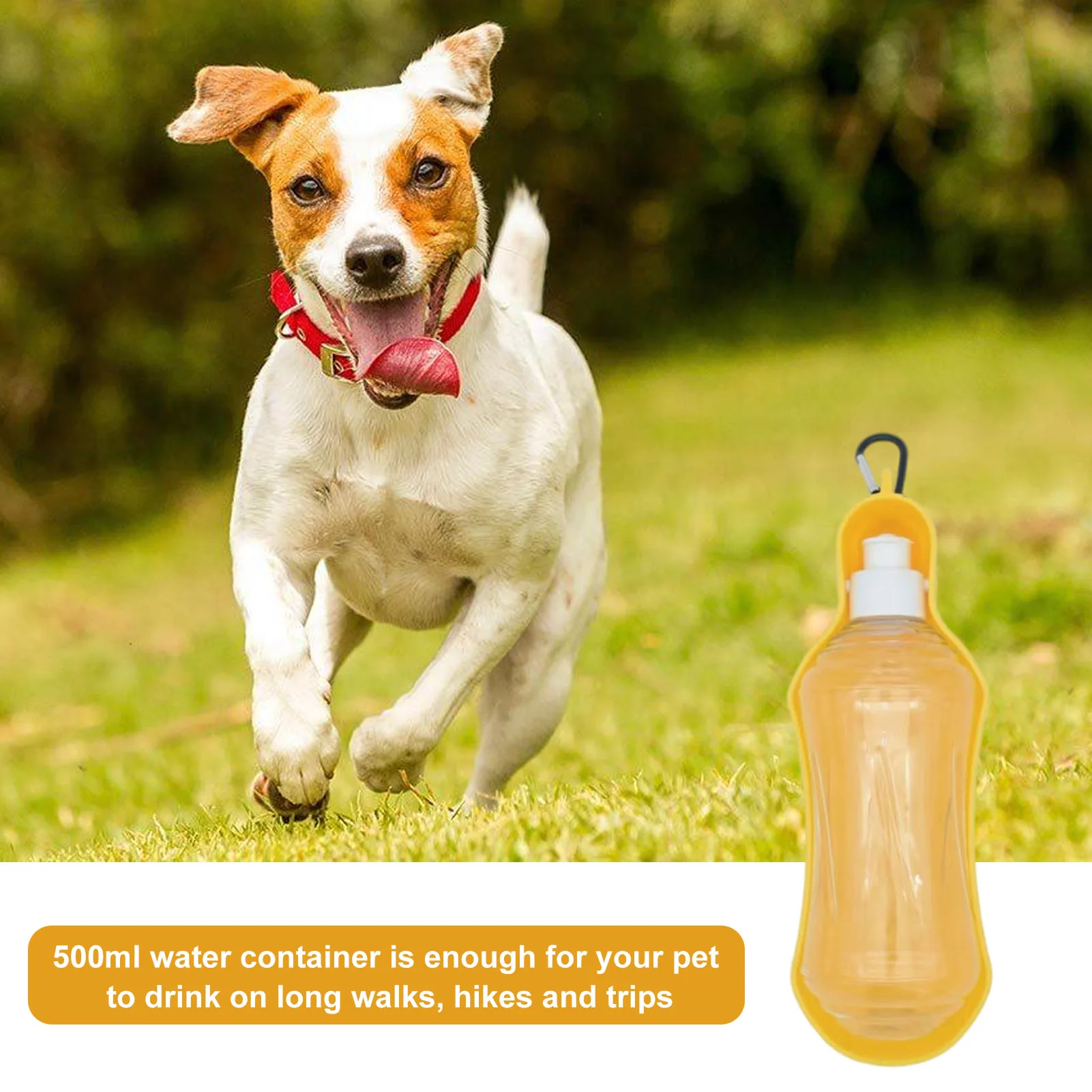 500ml Portable Dog Water Bottle Foldable Pet Feeder Bowl Water Bottle Pets Outdoor Travel Drinking Dog Bowls