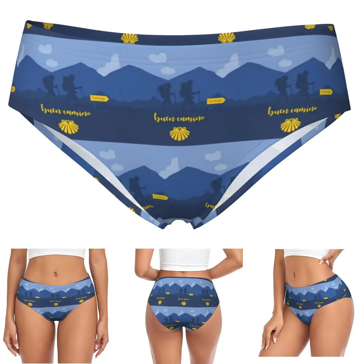 Bragas personalizadas Concha Camino De Santiago 1, calzoncillos cómodos para mujer, ropa interior, calzoncillos femeninos transpirables