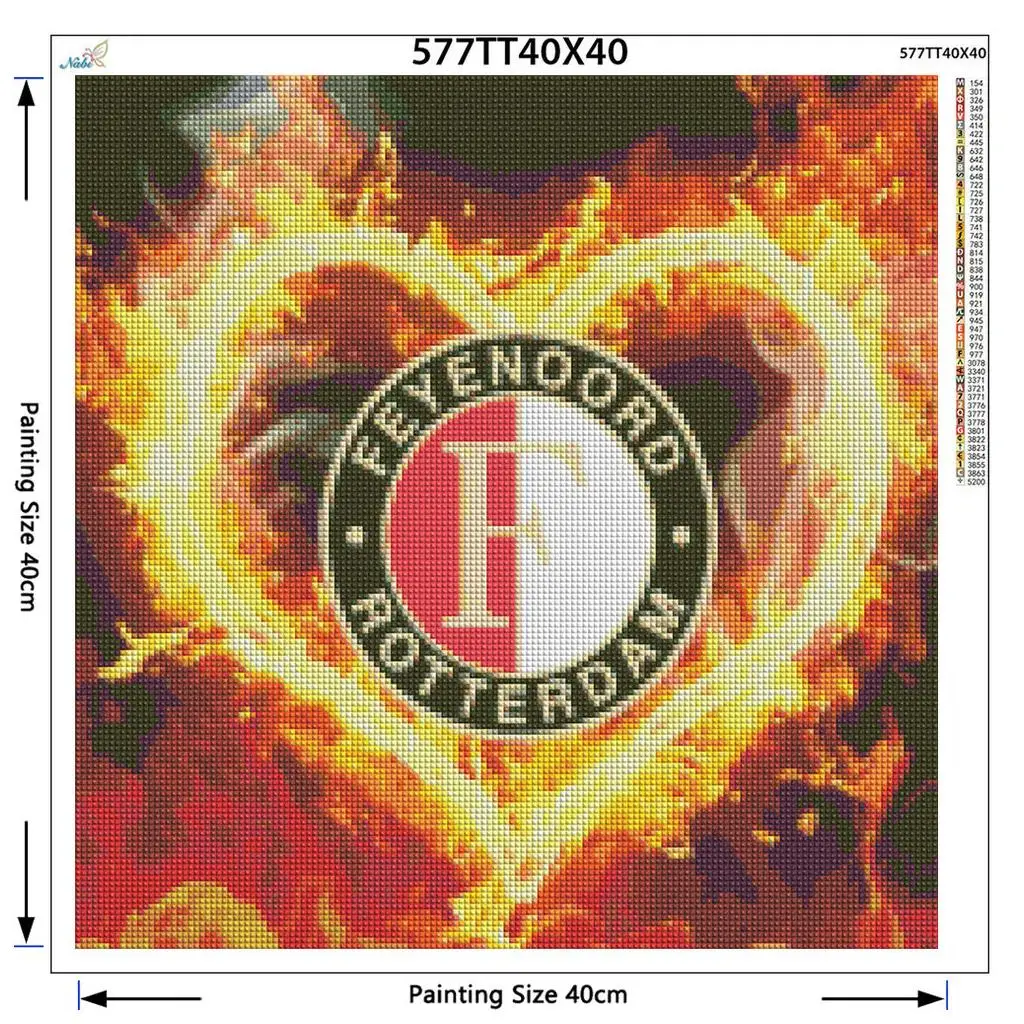 Rhinestones Diy square Diamond Painting Cross Stitch Diamond Embroidery Football logo diamond  wall Decor painting