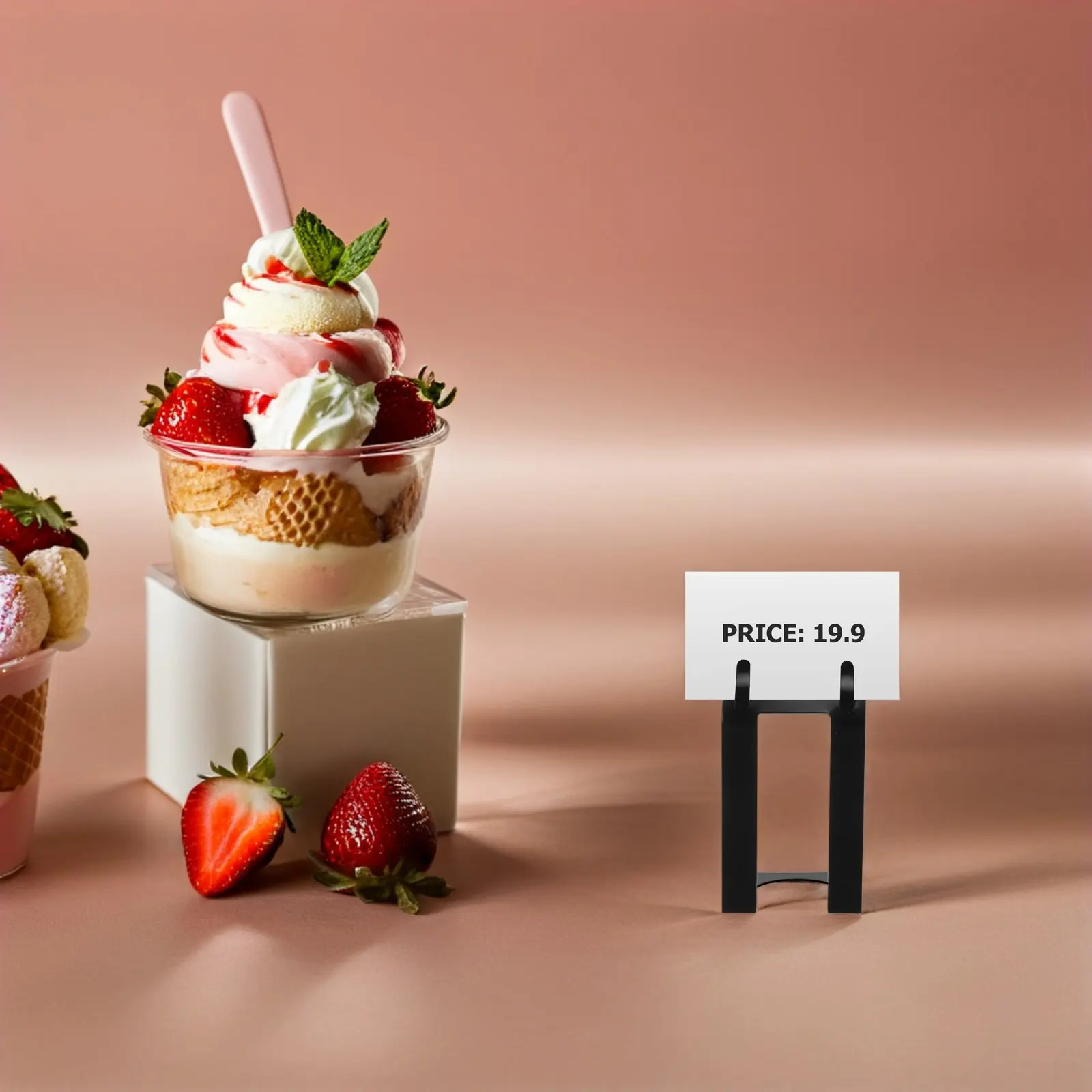 4Pcs Label Clip Metal Extended Holder Bakery Retail Display Vertical Price Sign Holder for Cakes Bread Metal Tag Signs