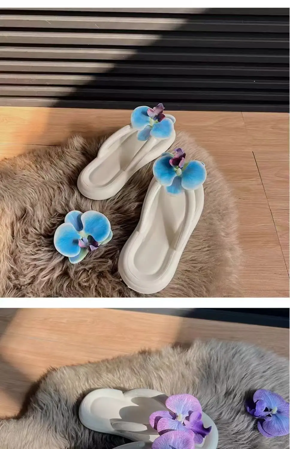 2026 Süße Sommer-Schmetterlingsorchideen-Slipper Elegante Damen-Sandalen für den Strand Rutschfeste Urlaubs-Damenschuhe Strand-Flip-Flops – Detail 10