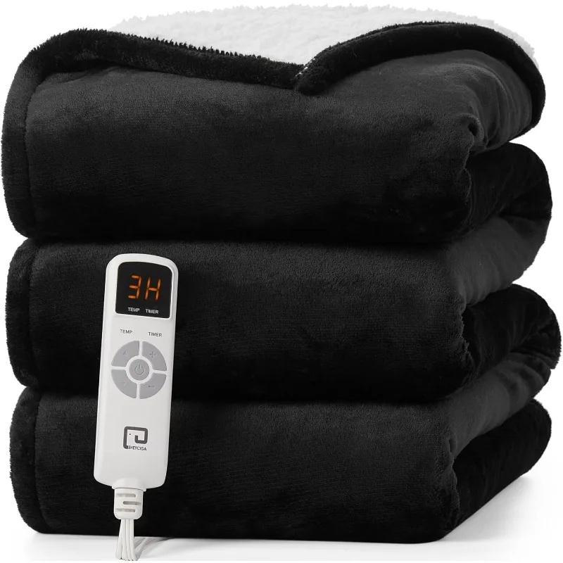 Heated Blanket Electric Blanket Throw - Heating Blanket with 9 Heating Levels & 10 Hours Auto Off, 50x60Inches