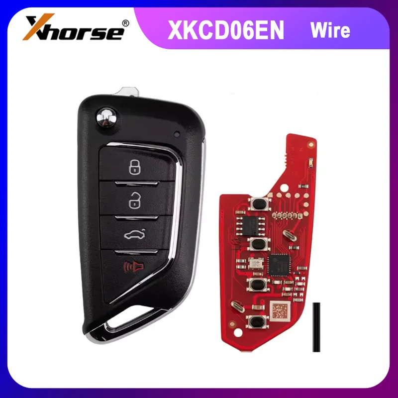 

1/2/5PCS Xhorse XKCD06EN 2nd Generation Wire Remote Key for Cadillac Style 4 Buttons Replace XKCD02EN Car Keys