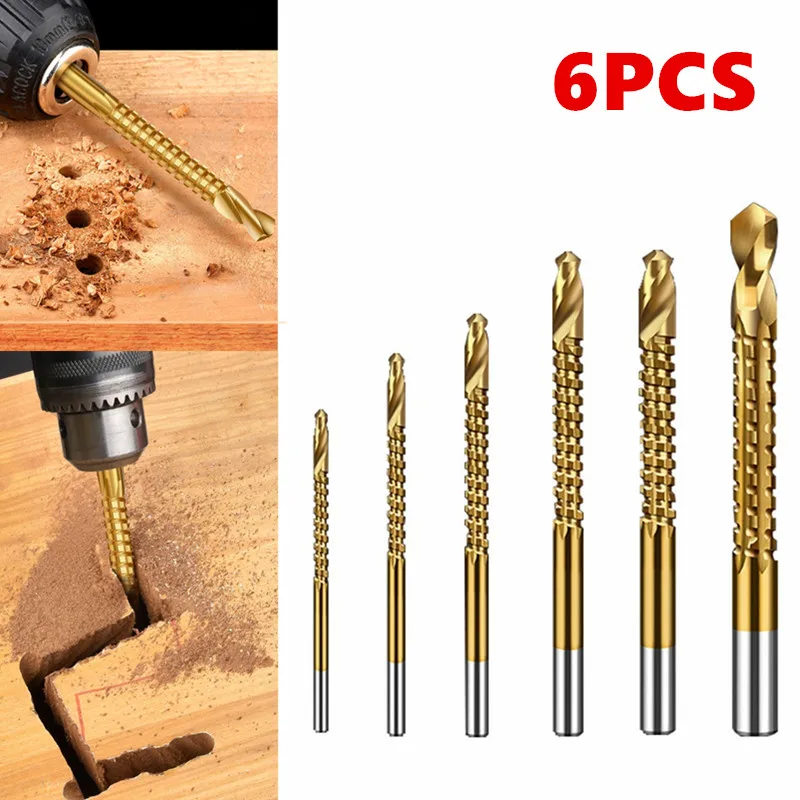 6PCS HSS4241 high speed steel plated with titanium, beaver saw drill. Wood, drywall, plastic, even metal. Grab any shape your ha