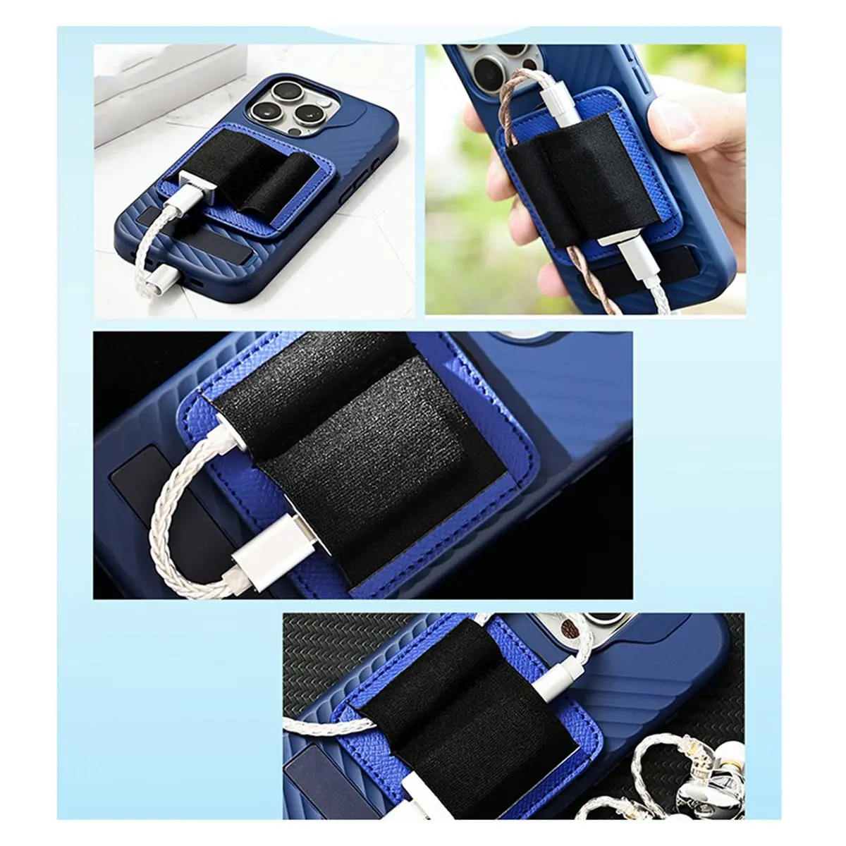 DT81 Phone Magnetic Decoder Pocket Storage Case Double-Pocket Elastic Magnetic DAC Headphones Case PU Portable Storage Bag