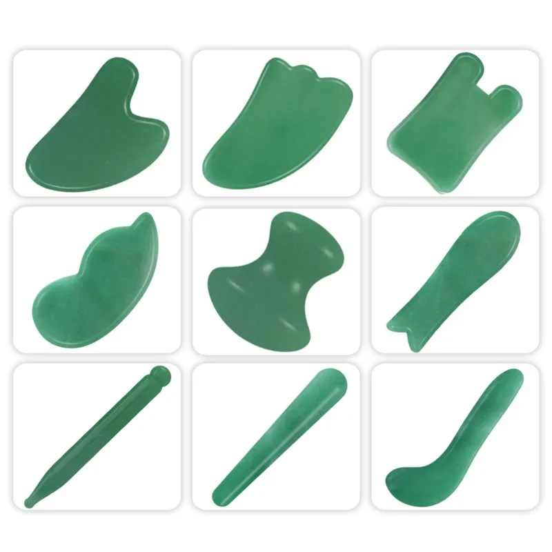 

Gua Sha Board Green Aventurine Face Massage Tool China Traditional Facial SPA Acupuncture Scraping guasha Gouache Scraper