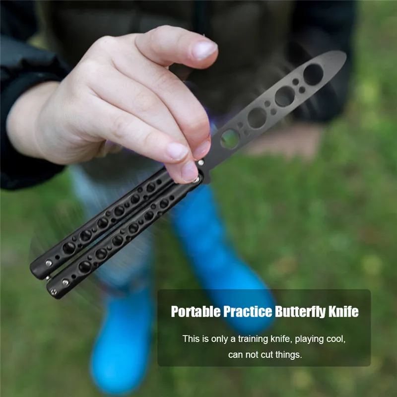 Portable Practice Butterfly Knife Foldable Butterfly Knife Alloy Steel Foldable Training Knives Outdoor Trainer Game for Gifts