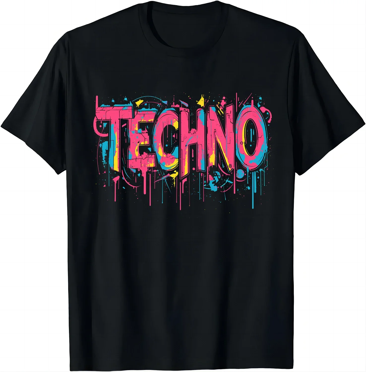 T-Shirt Techno Music Optical Illusion Glitch Trippy mens t shirt herren clothes EDM Rave Vintage Clothes Y2k Top Ropa De Mujer