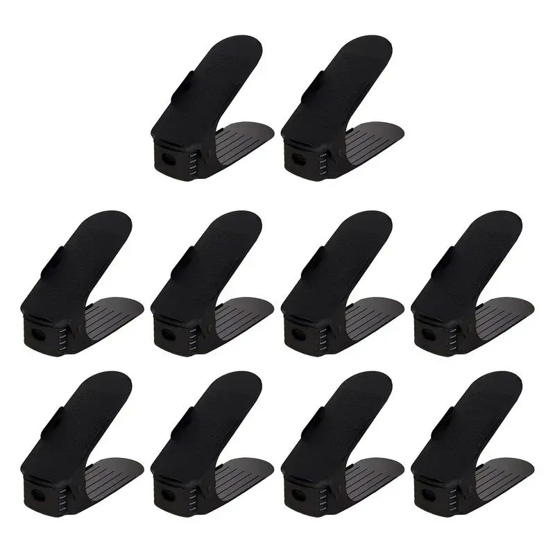 10 pcs sapato empilhador ajustável slots organizador slots sapato slots espaço saver duplo deck sapato rack titular para organização do armário