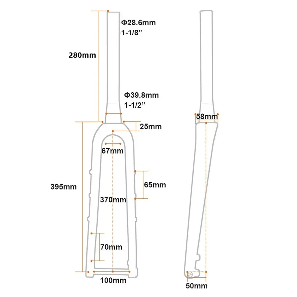 Cyclocross Bike Full Carbon Ultralight Road Bike Fork 100mm Gravel Carbon 700C 1-1/8\