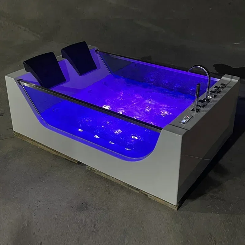 acrylic indoor freestanding waterfall whirlpool spa bathtub massage hot tub pool with computer remote control