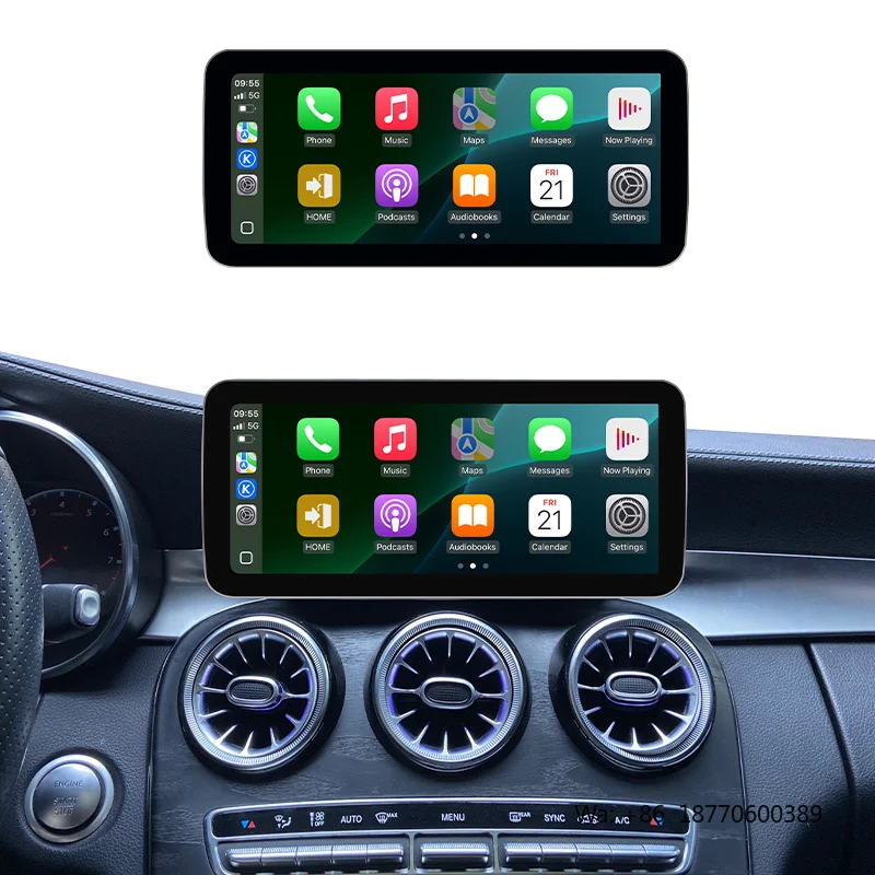 10.25 Linux System Google Car Multimedia GPS Navigation Carplay Player for Mercedes C W205 GLC X253 CLA GLA A/B 2015-2019