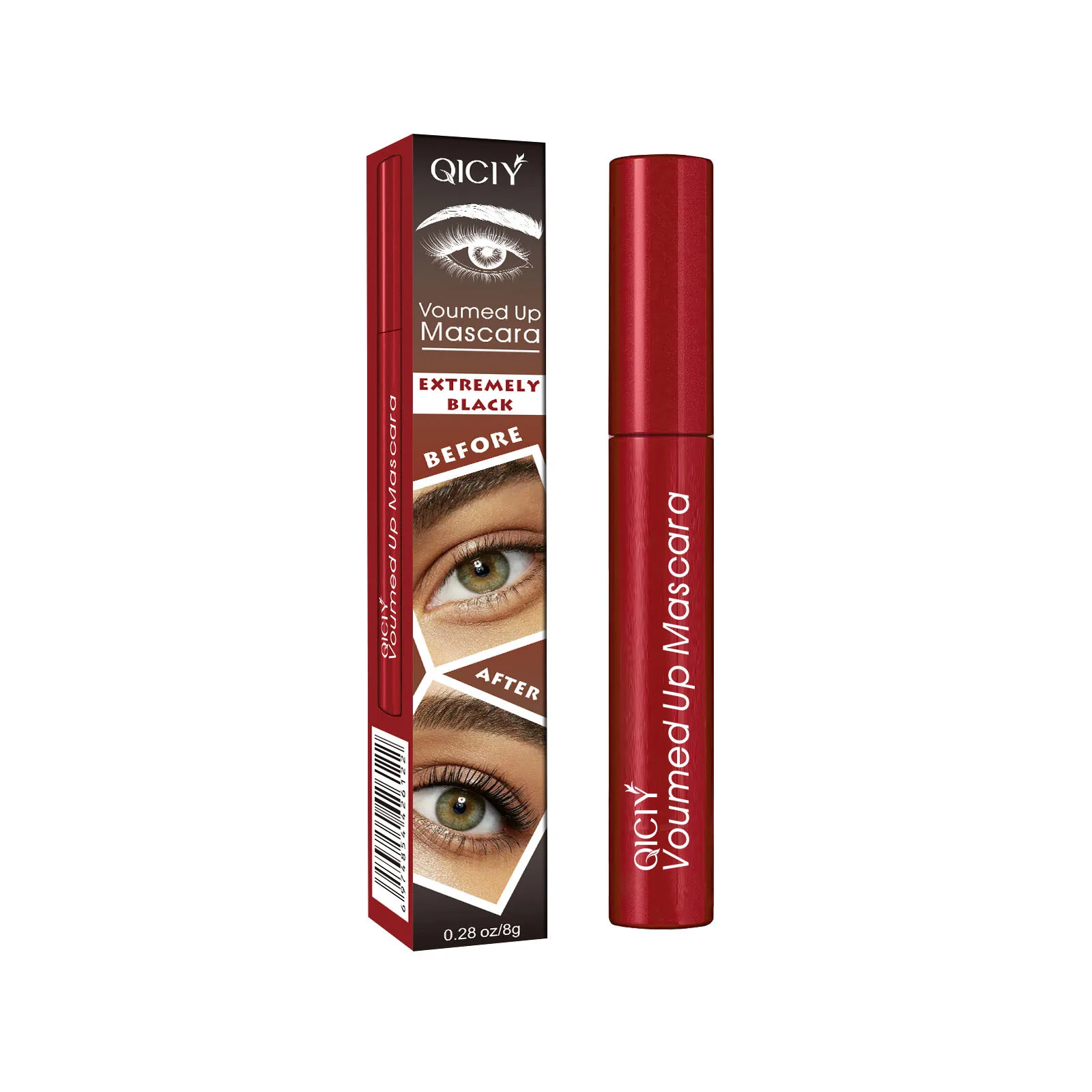 QICIY mascara curls up, dense and not easy to smudge, slender eyelashes, primer, makeup