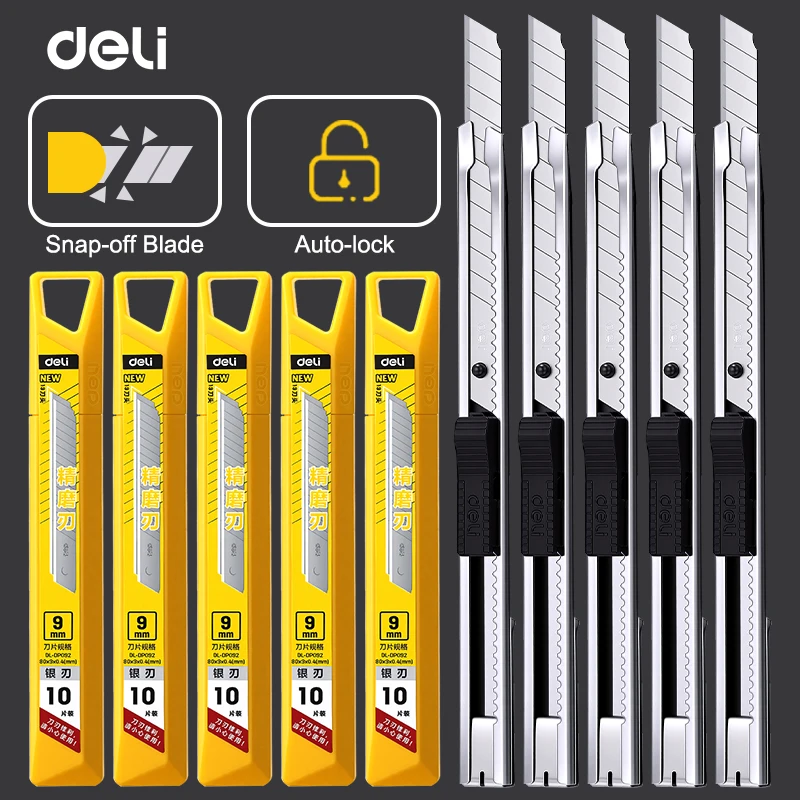 conjunto-de-facas-utilitarias-deli-9mm-em-aco-liga-com-laminas-de-30-60-graus-para-cortar-papel-caixas-e-demolicao-faca-express-para-casa-e-material-escolar