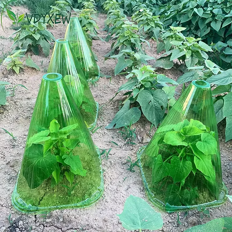 30pcs Garden Plant Cloches Cover Reusable Square Plant Growth Box Against Snails/weather Influences Green Plant Protection Cover