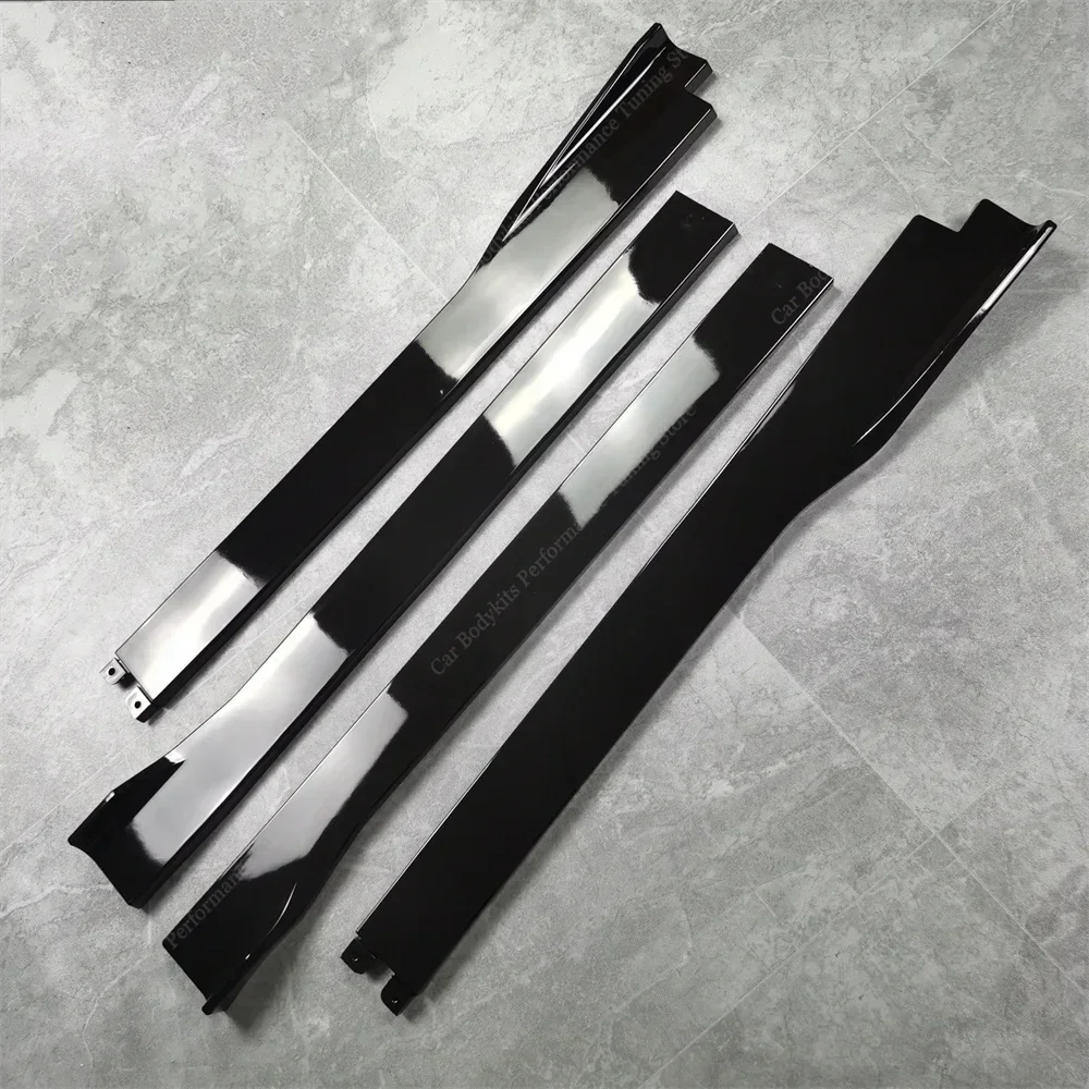 Dla BMW E60 Gloss Black Side Skirts Extension Rocker Panels Lip Splitters 525i 530i 530d 535d 540i 550i M5 2003-2010 Bodykit