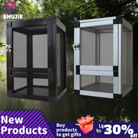 Reptile Cage Reptile Tank Portable Breeding Box Reptiles Habitat Air Screen Cages for Frog Pet Transport Bearded Dragon Turtles