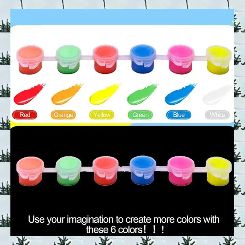 

ABLG 6-набор светящихся в темноте красок с кисточками 6,7 х 0,8 х 0,8 дюйма Яркие цвета Акриловые краски Светящаяся краска Прочный Легкий T