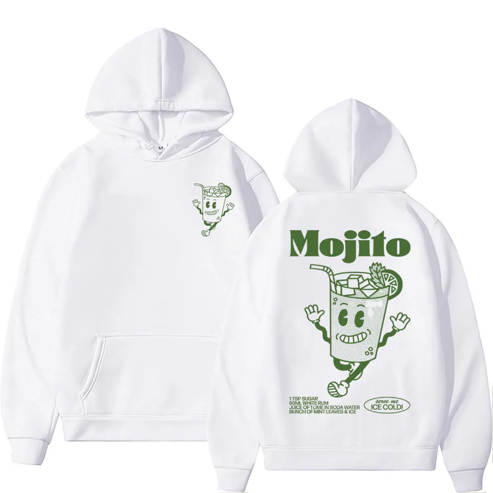 

Funny Mojito Cocktail Graphic Hoodie Men Women Cute Vintage Cartoon Oversized Pullover Hoodies Men's Casual Hooded Sweasthirt