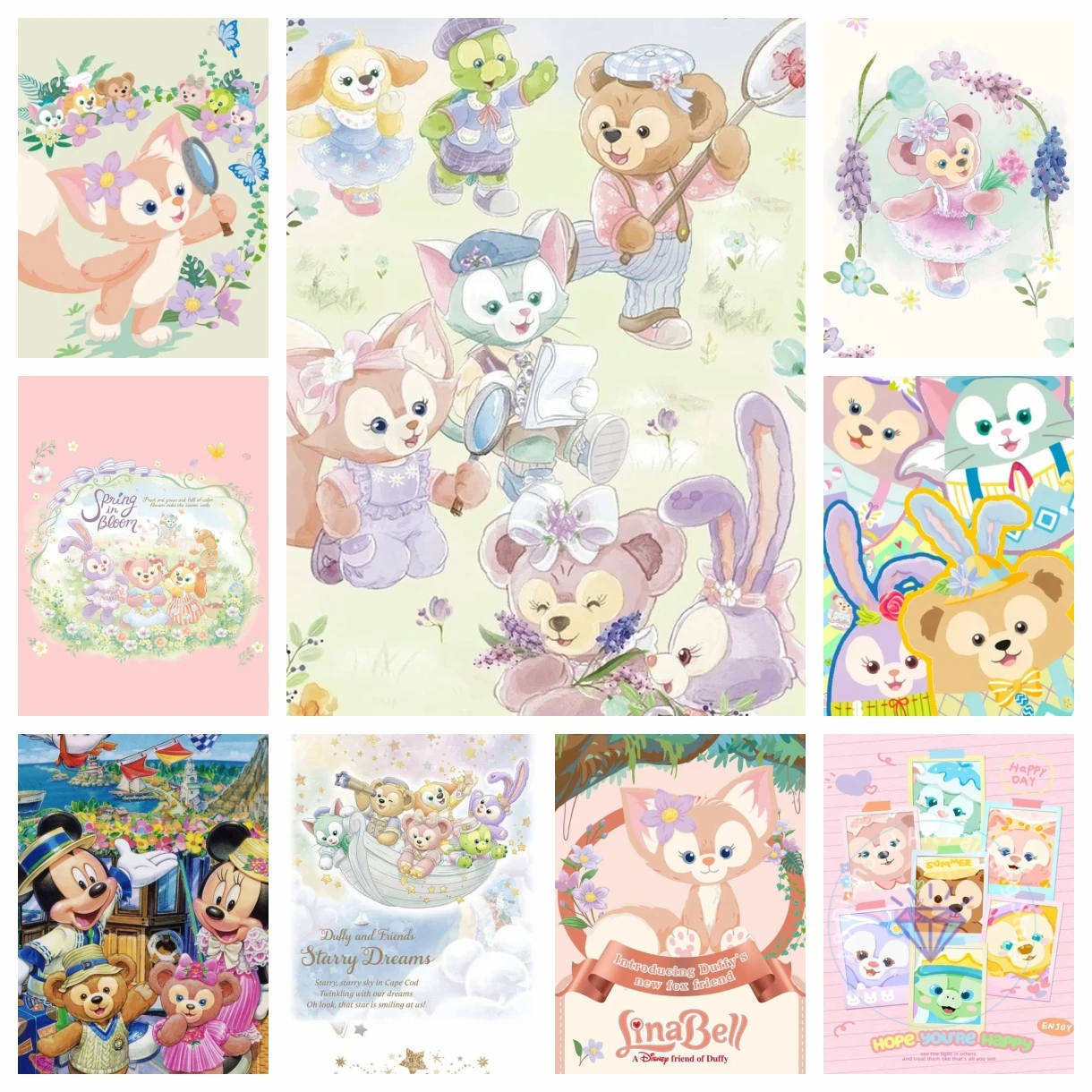 Duffy's friend LinaBell 2024 new AB diamond painting mosaic Disney cartoon embroidery home decoration children's gift 5D DIY