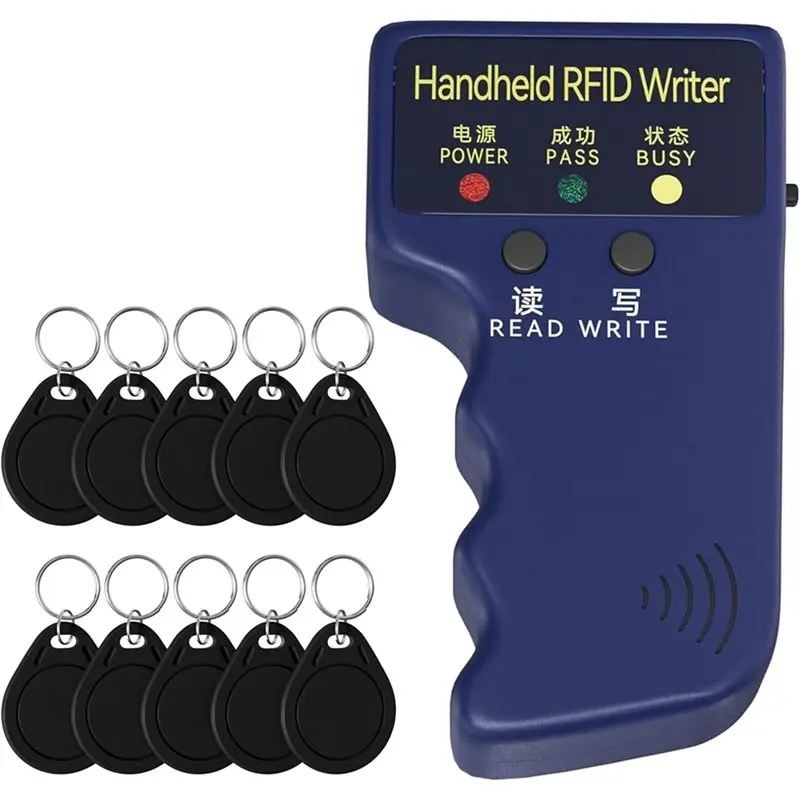 

【RECOMENDAR】RFID-считыватель, писатель, портативный 125 кГц ID-копировальный аппарат для T5577 или EM4305 + 10 шт., T5577, брелок-копировальный аппарат