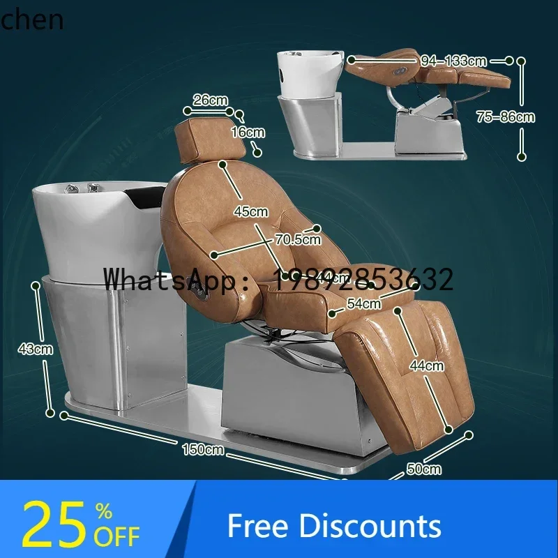 

B1 electric lift shampoo bed hair salon special rotary seat semi-full lying flush bed