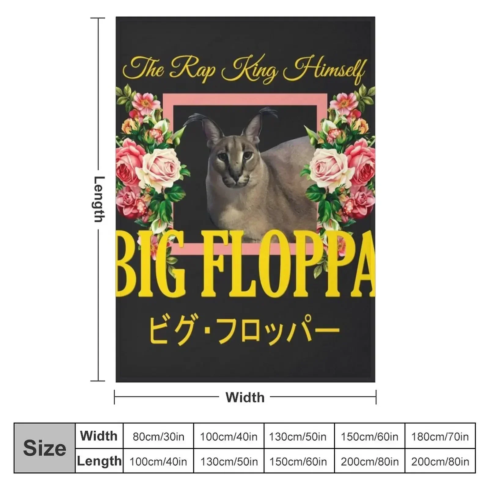 Big Floppa Floral Aesthetic Throw Blanket Personalized Gift decorative Plaid on the sofa Bed Hair Weighted Blankets