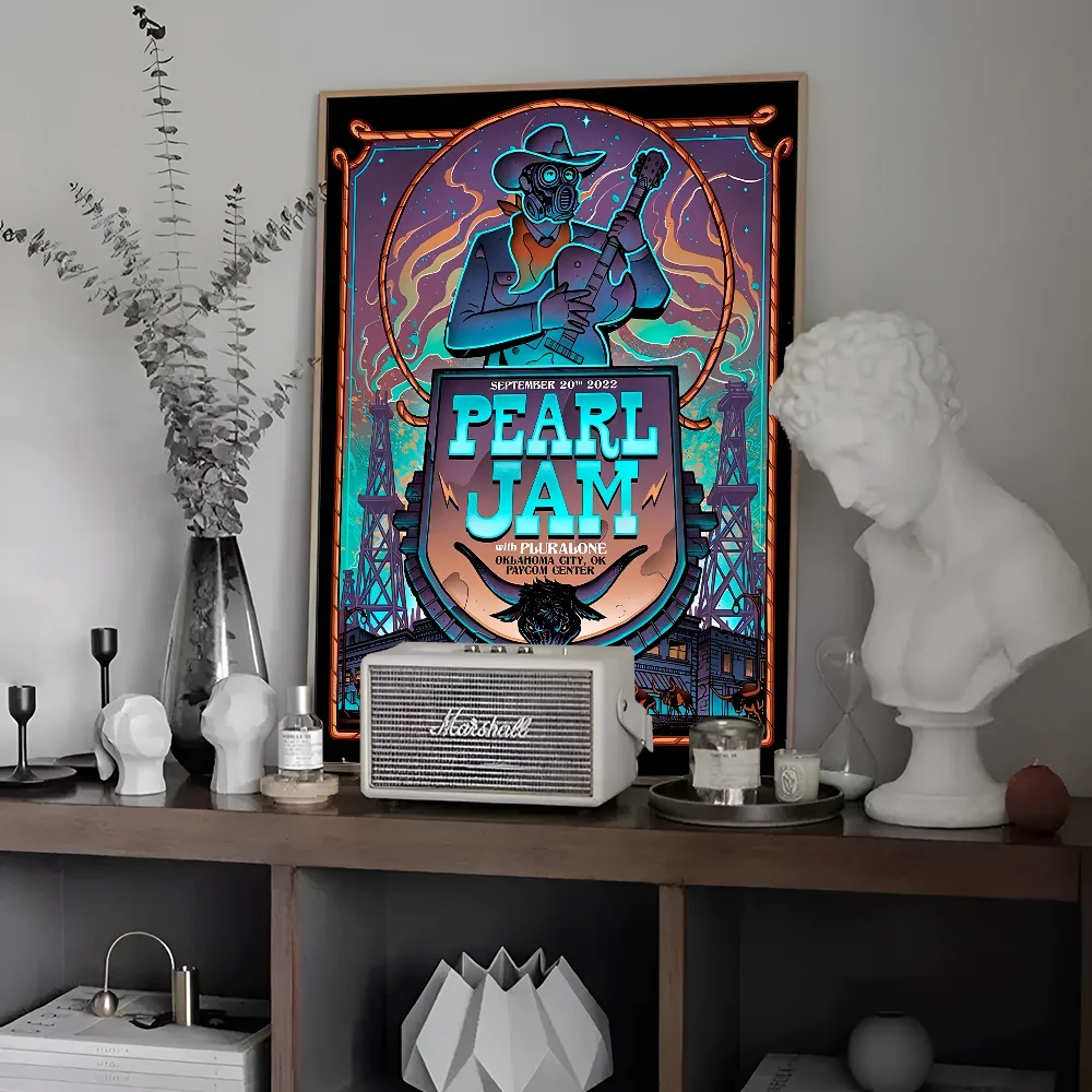 Pearl Jam Band Movie Sticky Posters Vintage Room Home Bar Cafe Decor Room Wall Decor