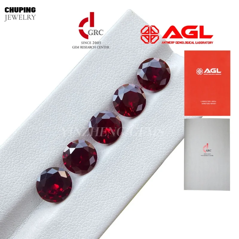 

ChuPing Round Shape Lab Mozanbique Ruby Loose Gemstone For Making Selectable AGL Certificate 3A+ Grade Lab Grown Mozambique Ruby