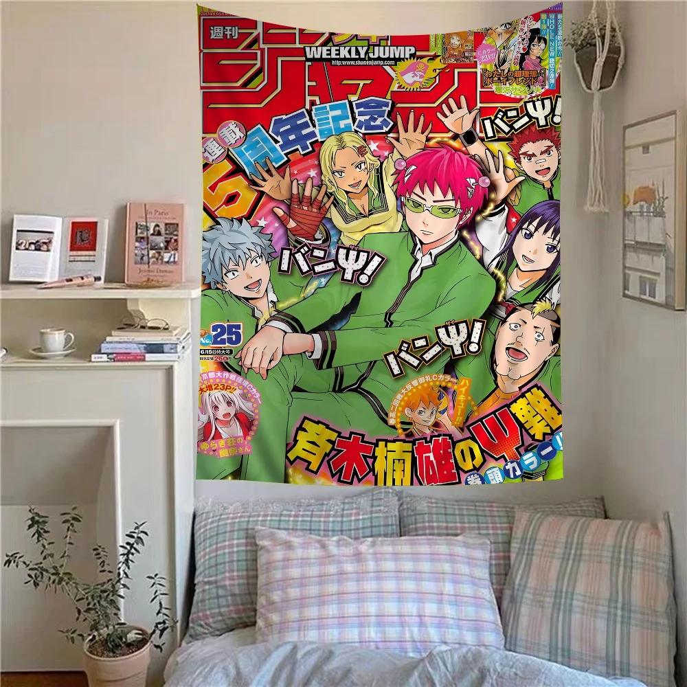 Saiki K Cartoon Tapestry Home Decoration Hippie Bohemian Decoration Divination Home Decor