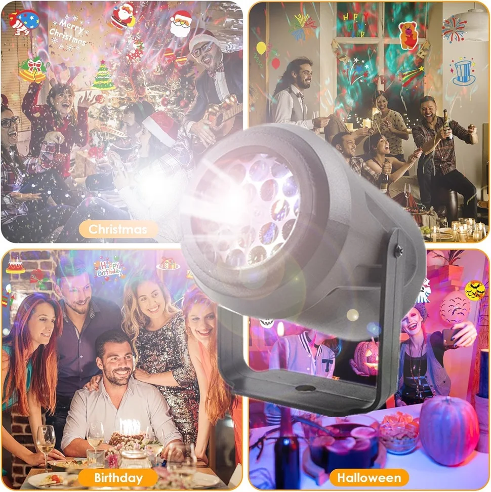 LED Snowflake Christmas Projection Light Holiday Lighting Laser Christmas Party Garden Yard Decoration